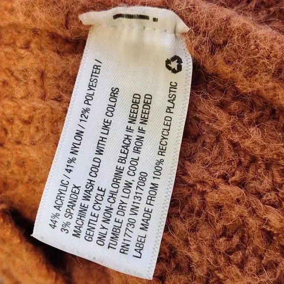 Universal Thread chunky cropped long capped sleeve orange winter sweater size s - Picture 7 of 10